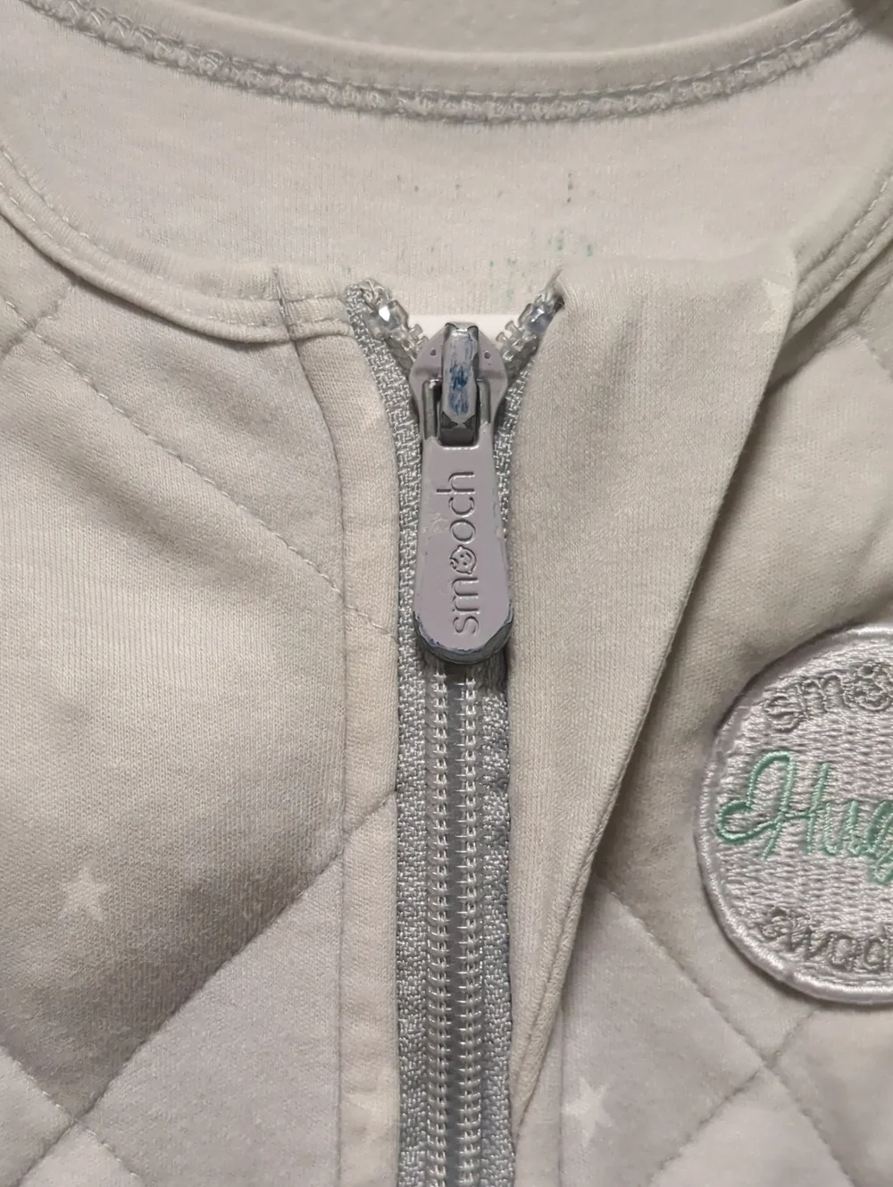 SMOOCH Babies HugMe Baby Infant Quilted Sleep Sack Gray White - Size 6-12 Months